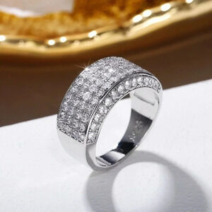 🎊 925 Silver Plated Beautiful CZ Luxury Ring for Women Men, MLNN1176